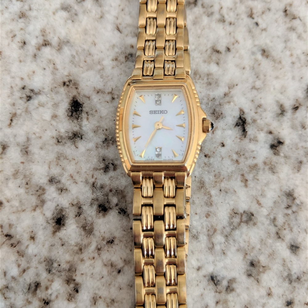 SEIKO Women's Diamond & Mother of Pearl Watch